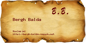 Bergh Balda névjegykártya